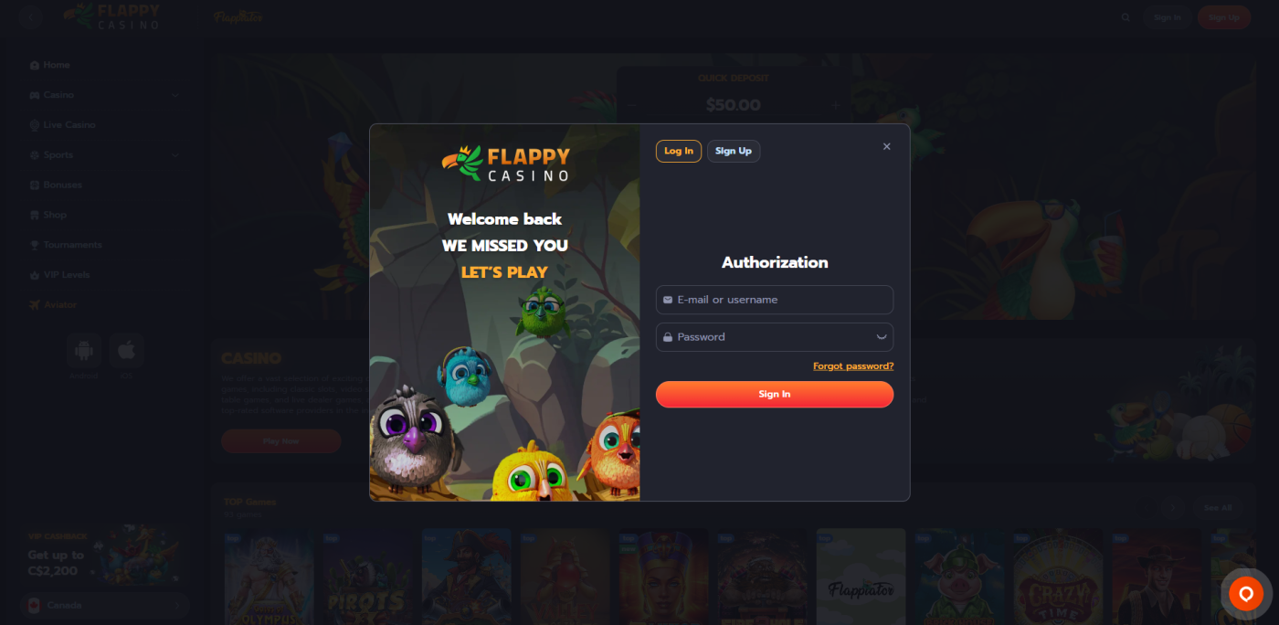 Flappy Casino Log In